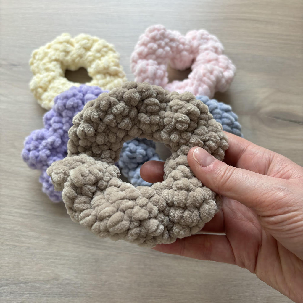 Fluffy Crochet Hair Scrunchie