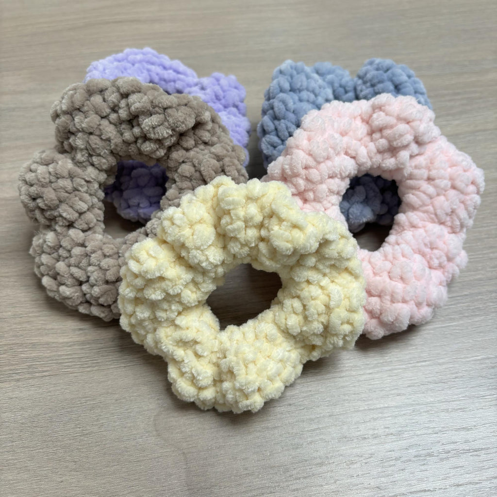 Fluffy Crochet Hair Scrunchie