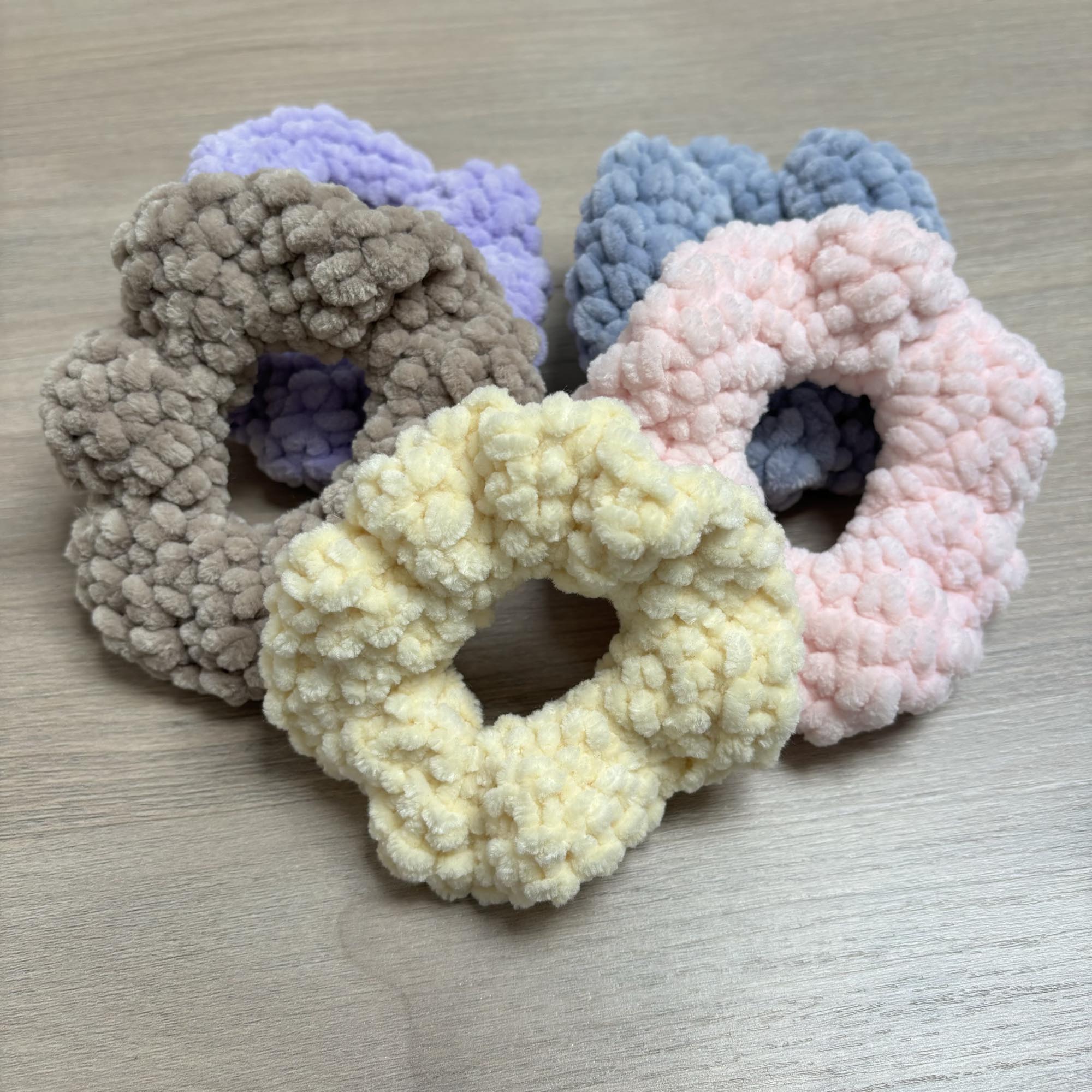 Fluffy Crochet Hair Scrunchie