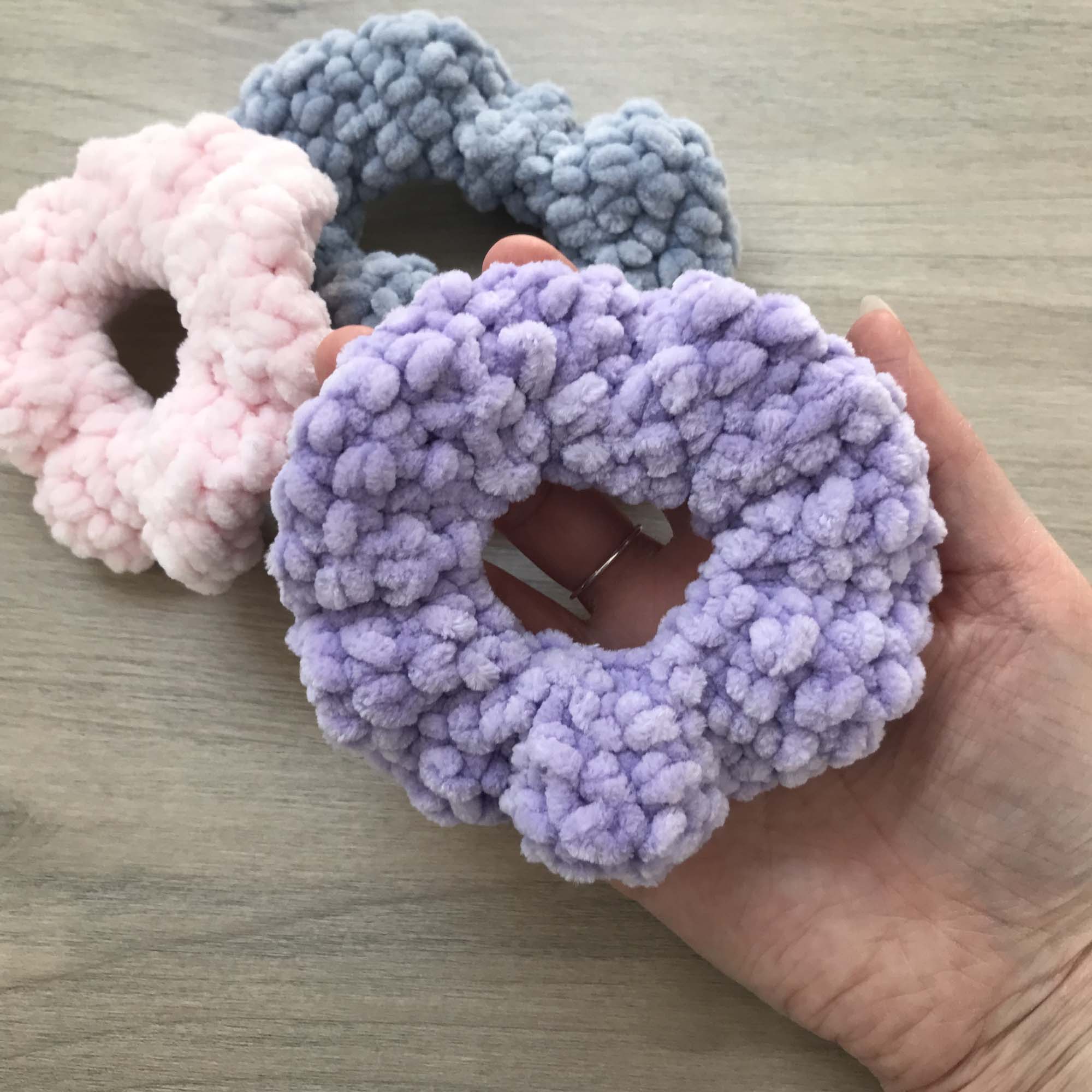 Fluffy Crochet Hair Scrunchie