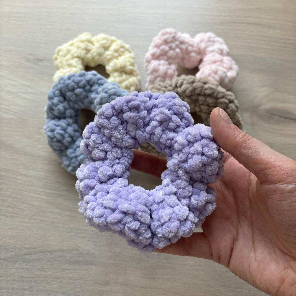 Fluffy Crochet Hair Scrunchie