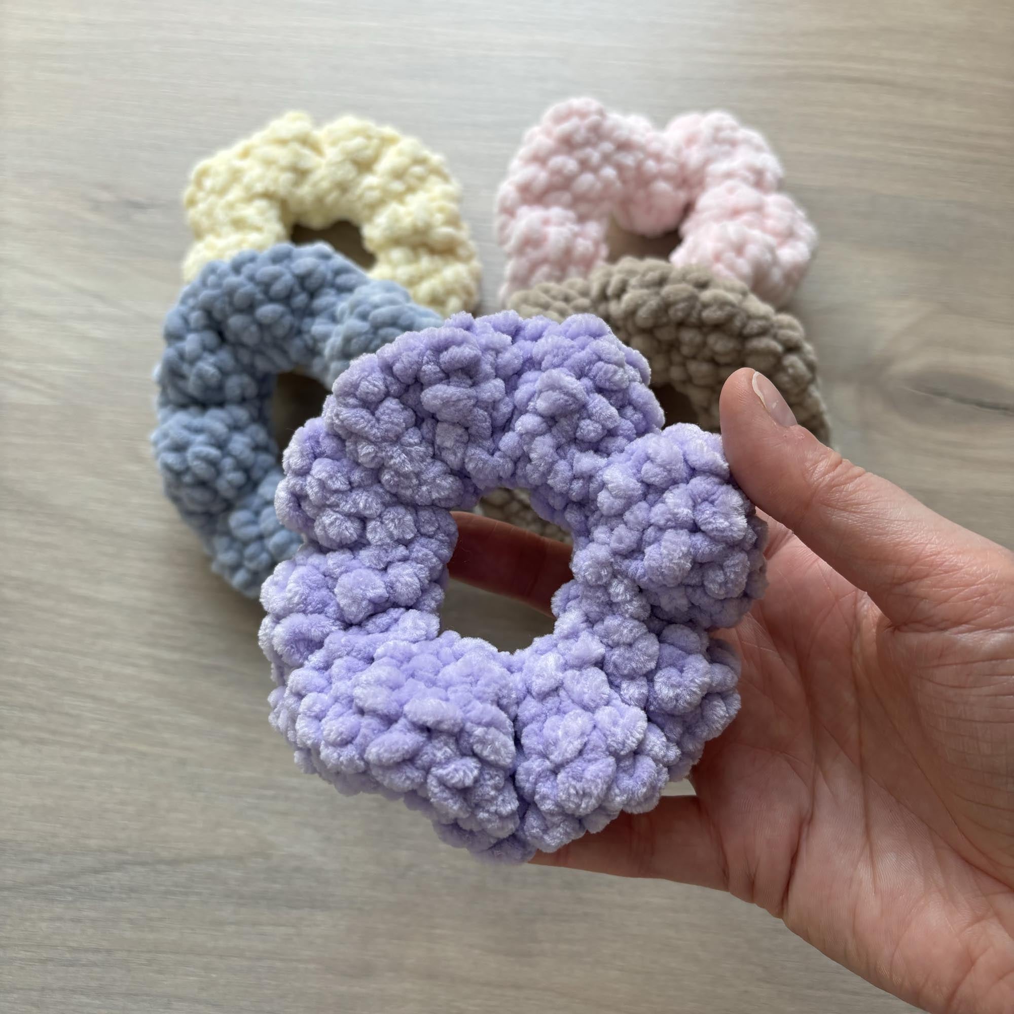 Fluffy Crochet Hair Scrunchie