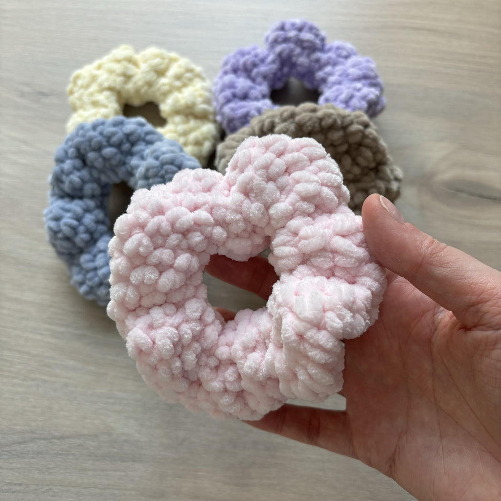 Fluffy Crochet Hair Scrunchie