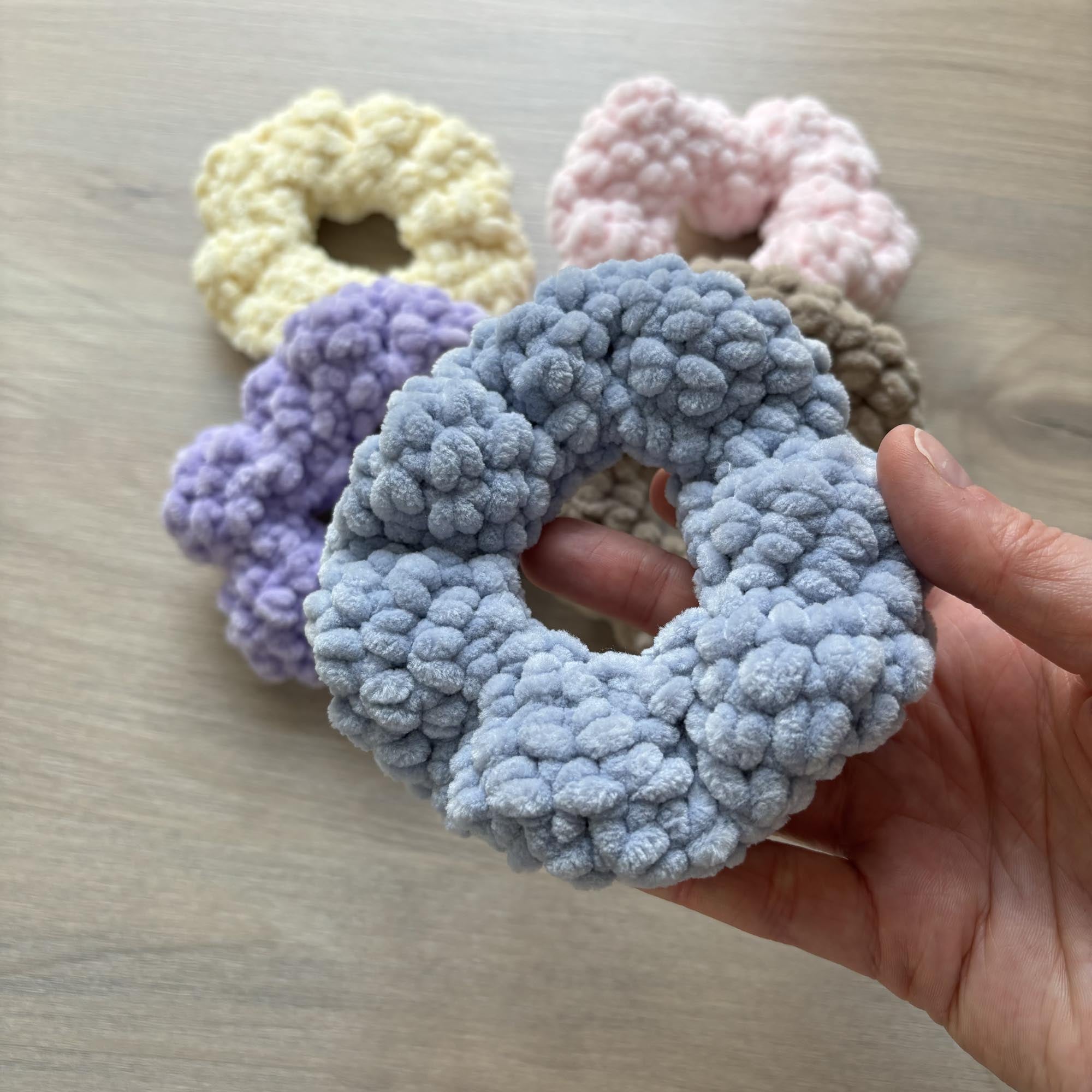 Fluffy Crochet Hair Scrunchie