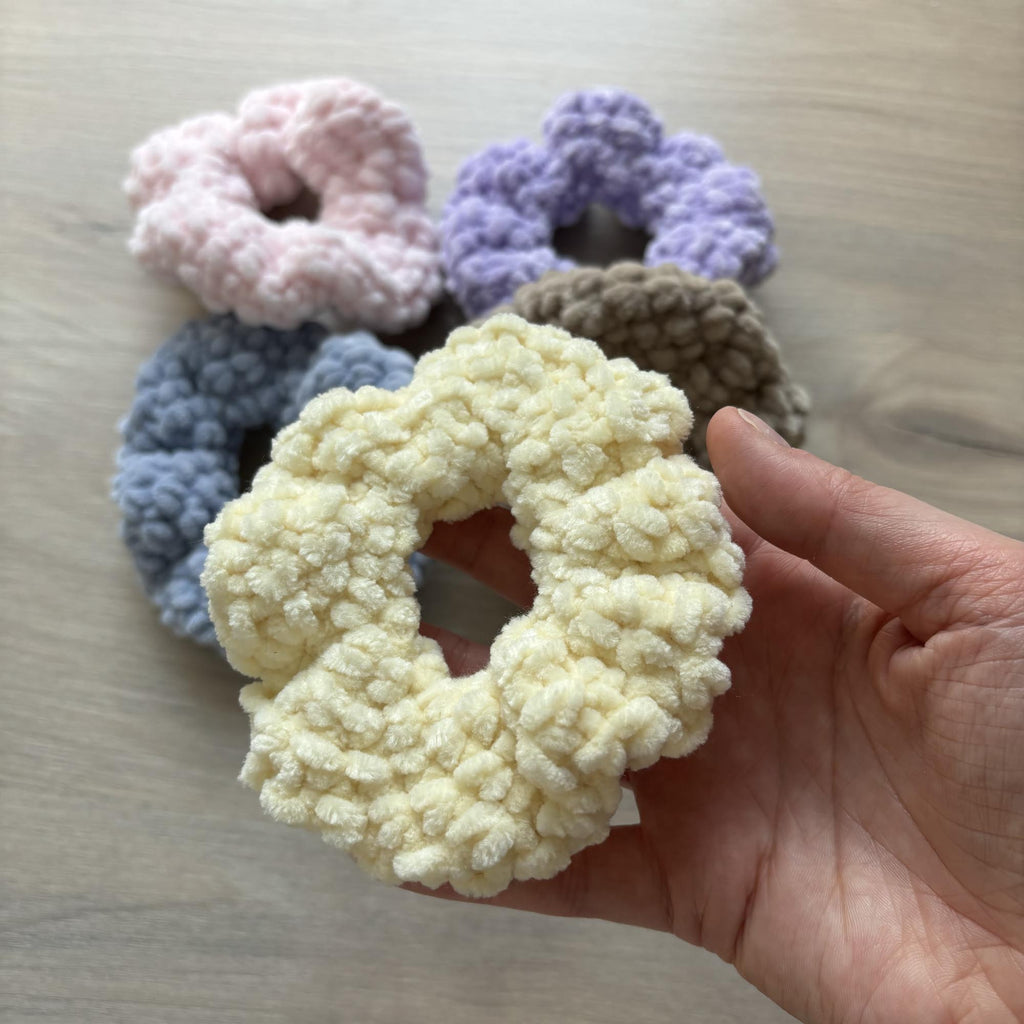 Fluffy Crochet Hair Scrunchie