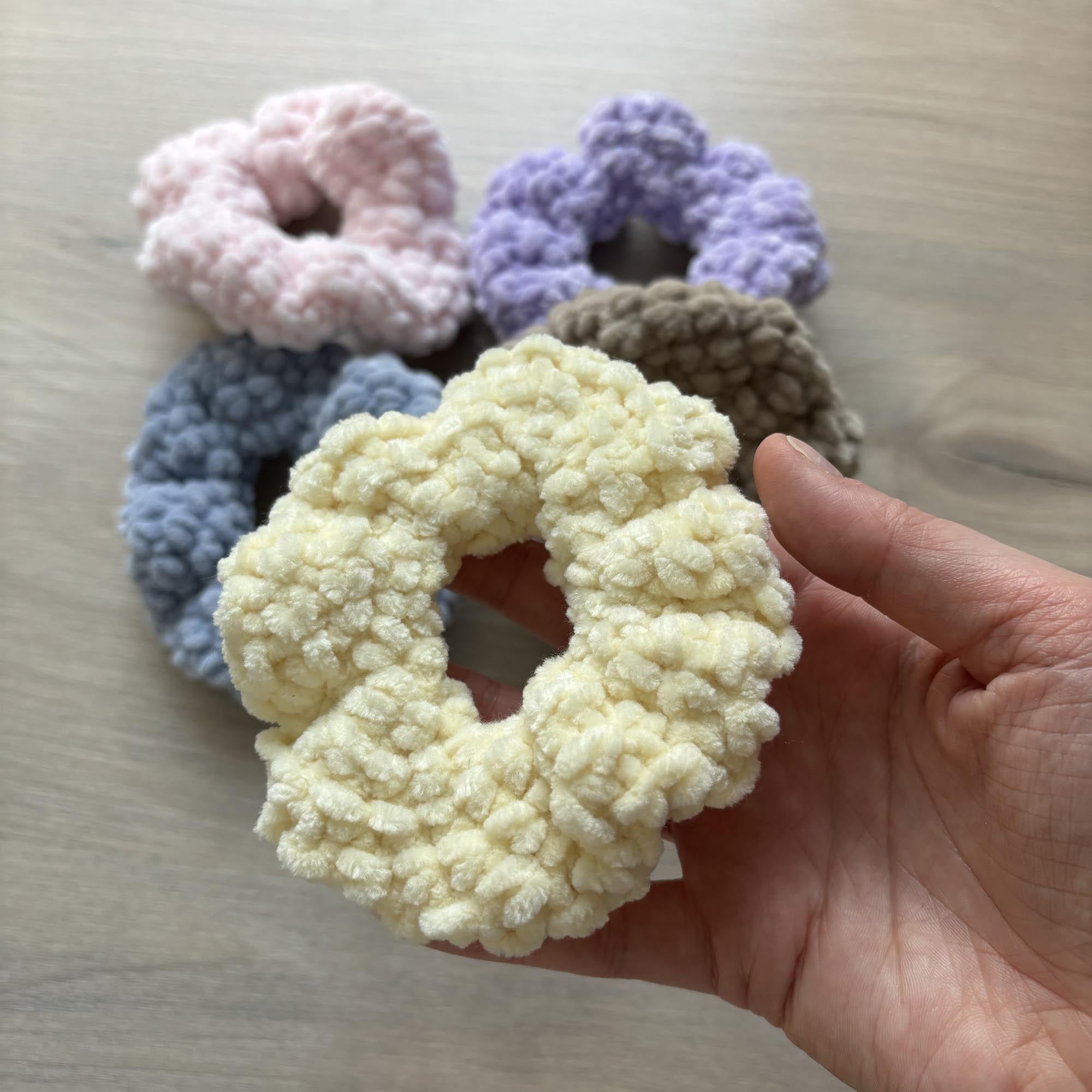 Fluffy Crochet Hair Scrunchie