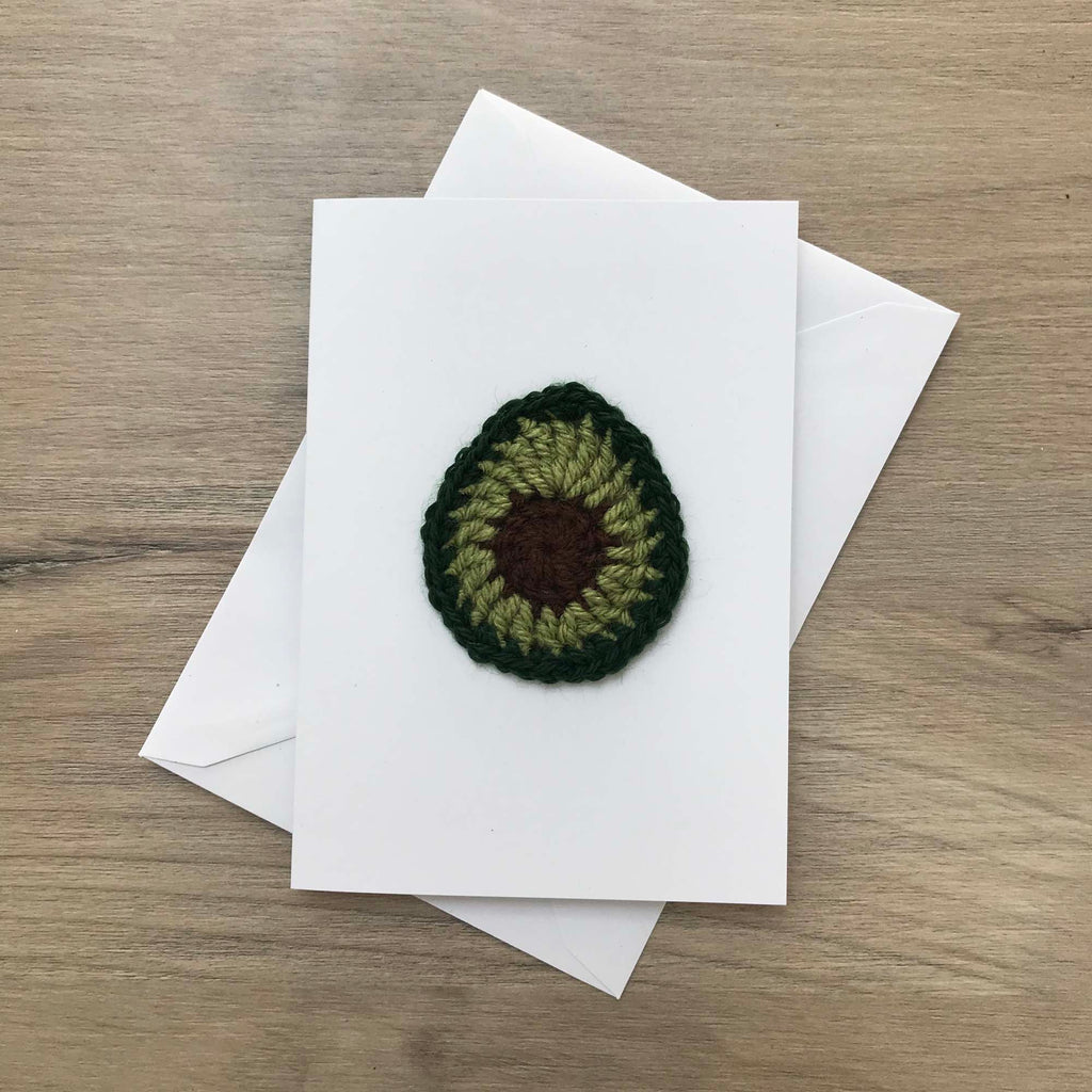 Crochet Avocado 100% Recycled Greetings Card