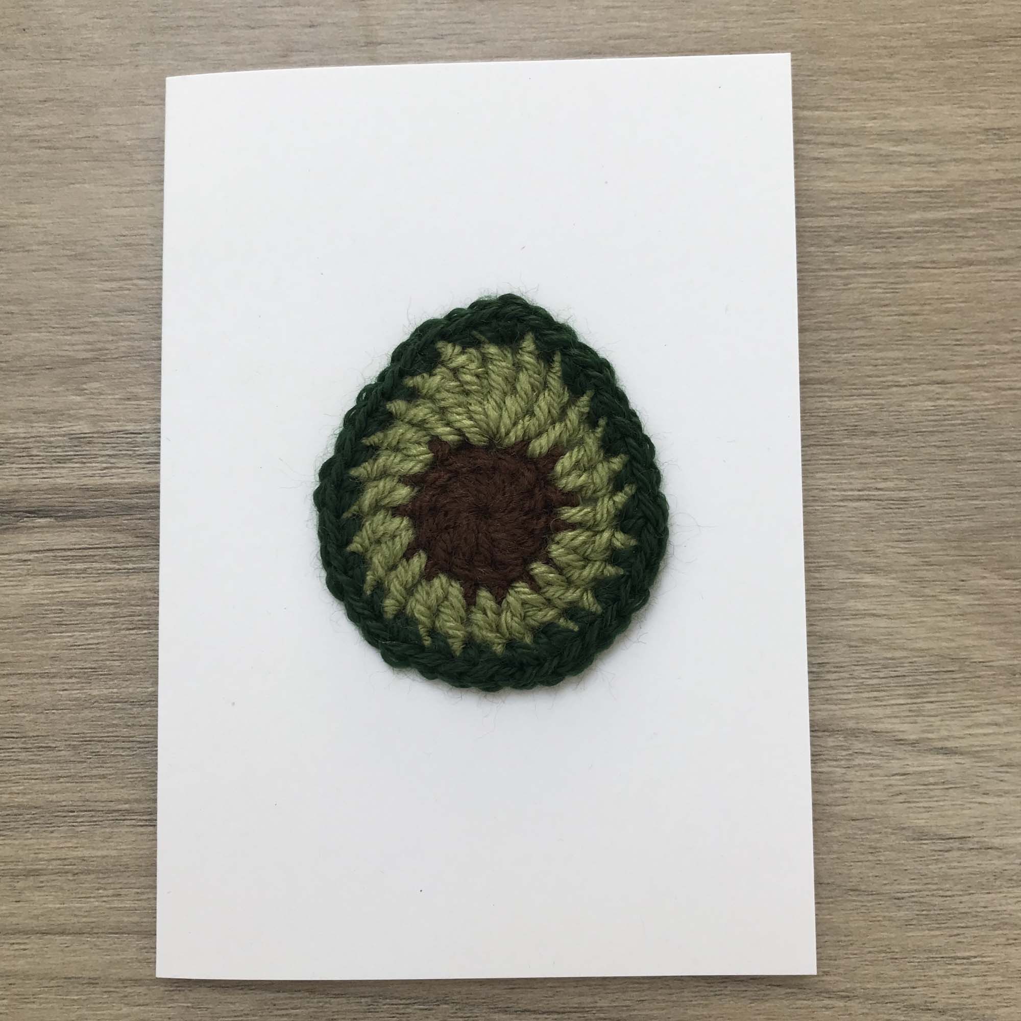 Crochet Avocado 100% Recycled Greetings Card