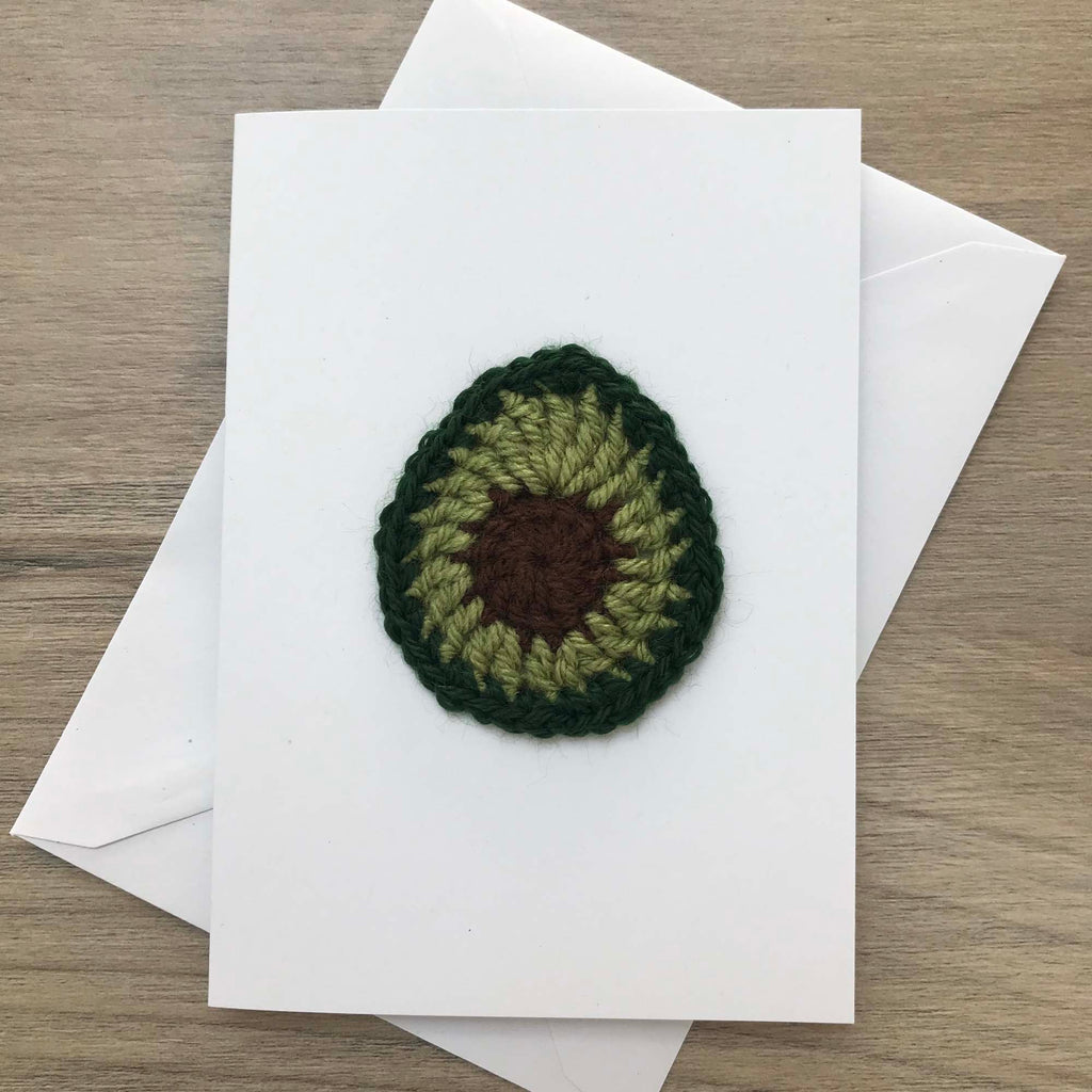 Crochet Avocado 100% Recycled Greetings Card