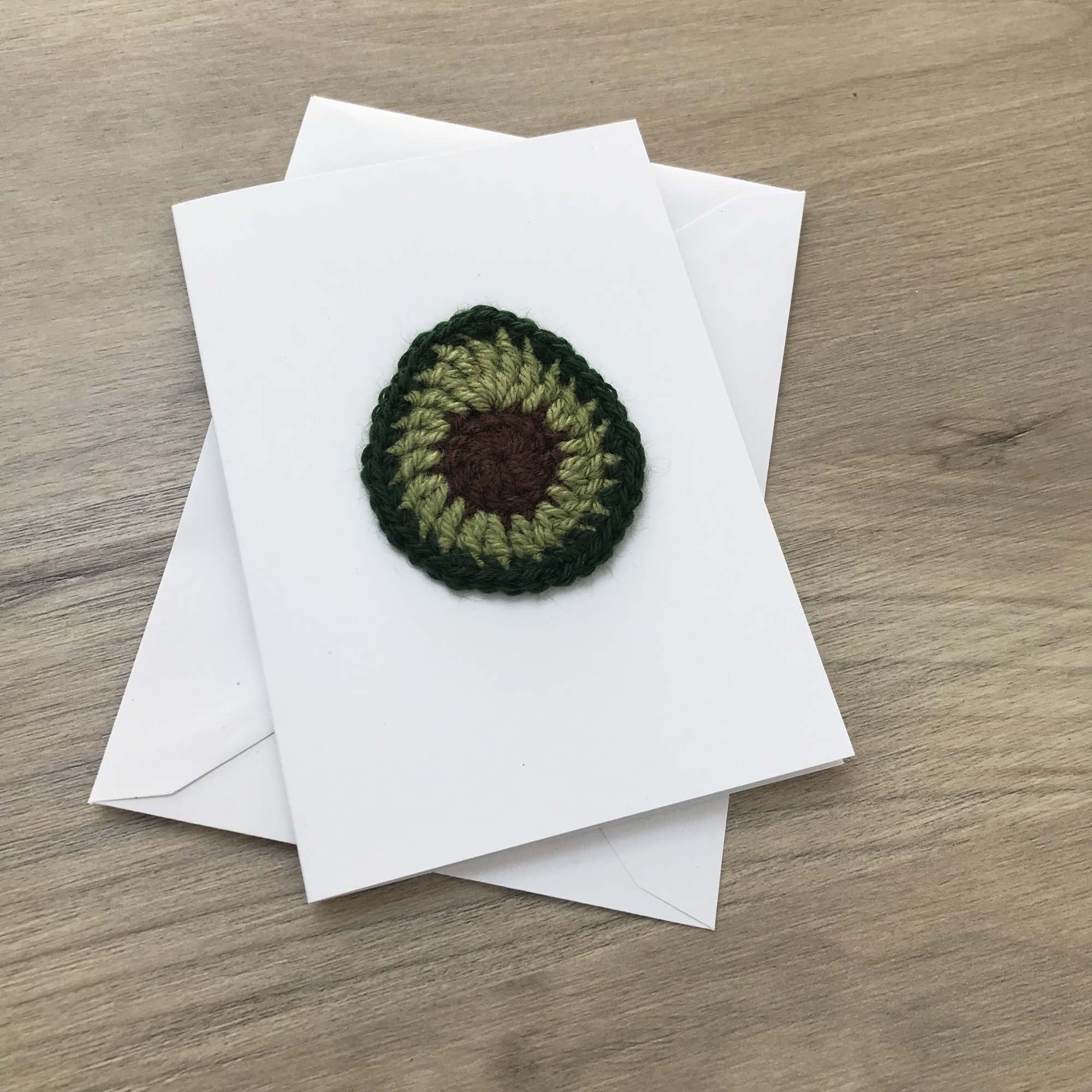 Crochet Avocado 100% Recycled Greetings Card