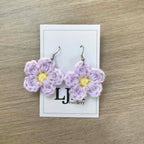 Daisy Crochet Flower Surgical Steel Hook Earrings
