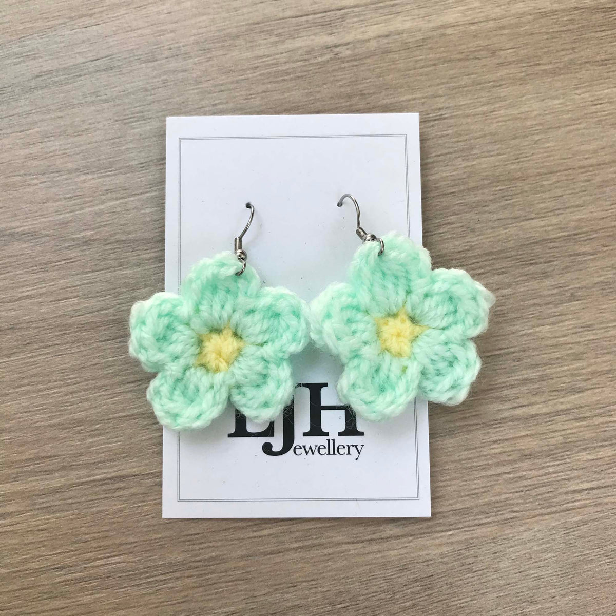Daisy Crochet Flower Surgical Steel Hook Earrings