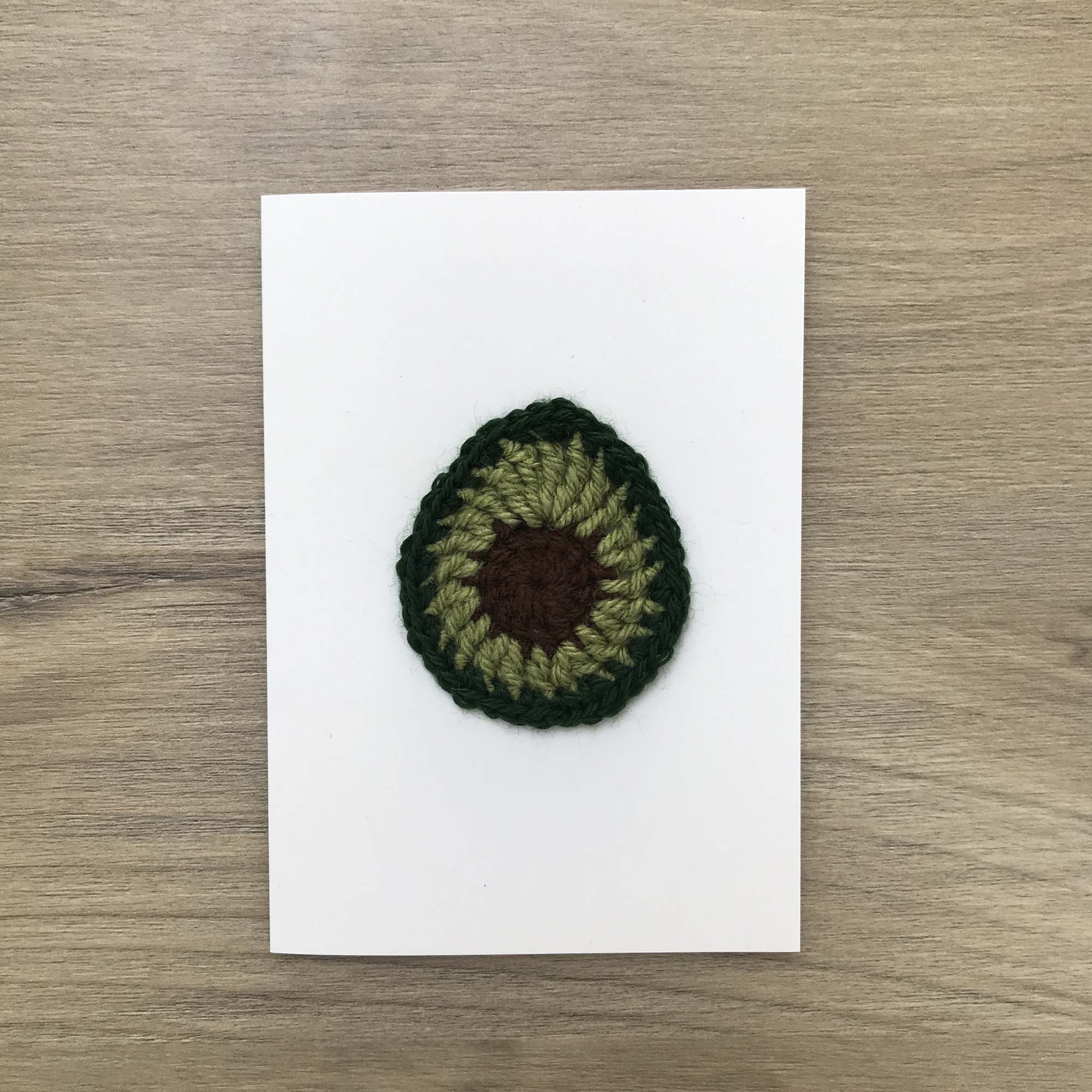 Crochet Avocado 100% Recycled Greetings Card